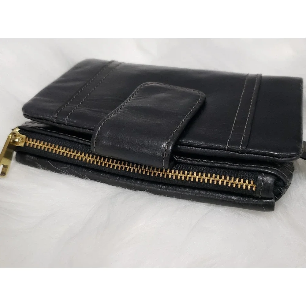 NEW Fossil Ellis Multi function Leather Wallet in Black Card Holder Womens